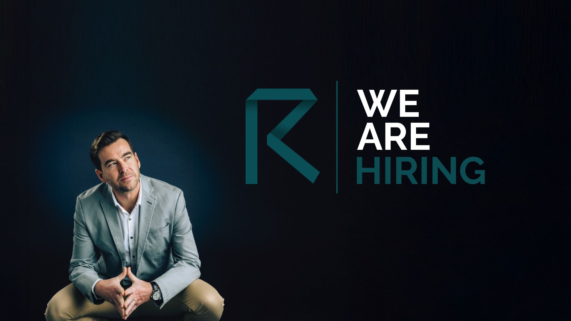 WE ARE HIRING — Dejan Rabuzin looking toward the hiring message